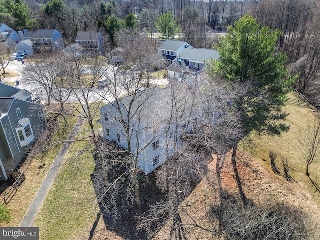 bird's eye view featuring a residential view