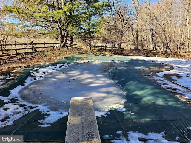 view of pool with fence