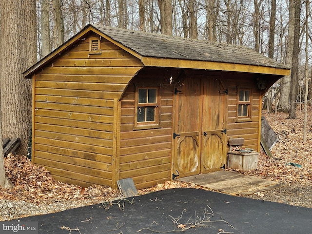 view of shed