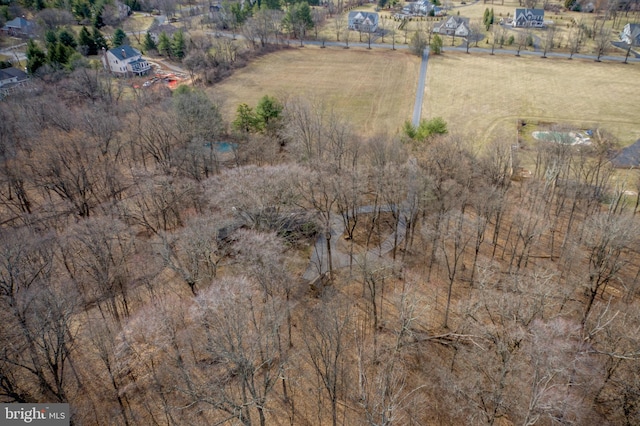 aerial view featuring a rural view