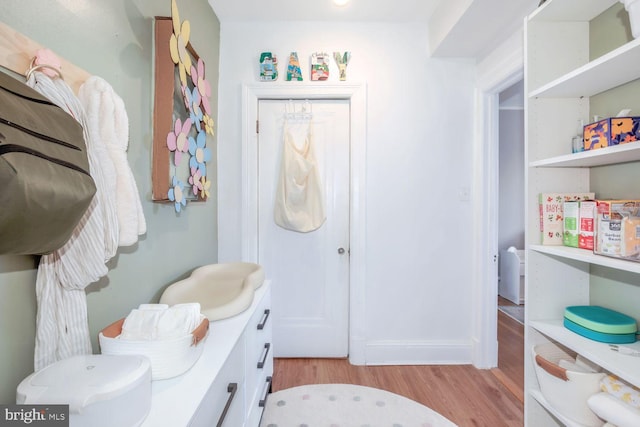 bathroom with wood finished floors