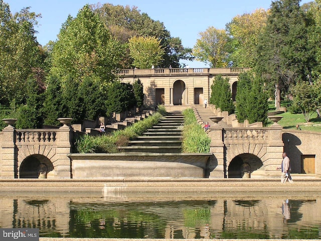 view of community featuring a water view