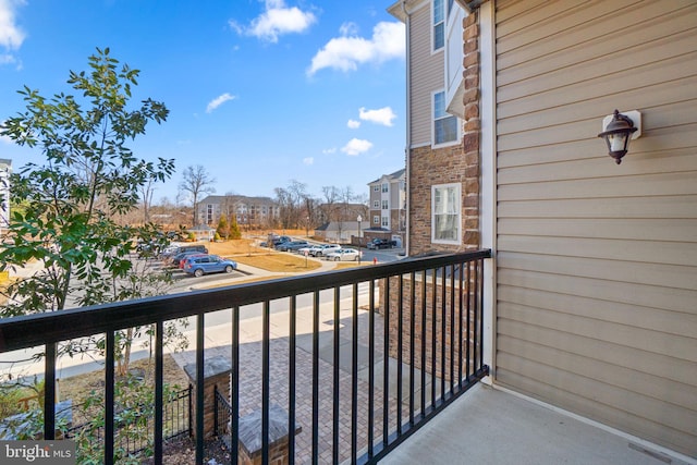 balcony with a residential view