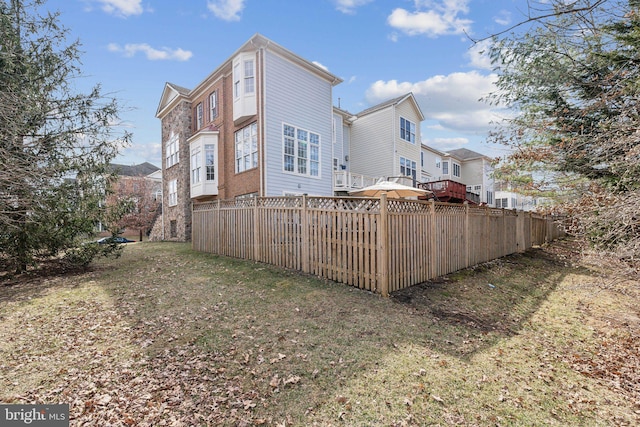 back of property featuring fence