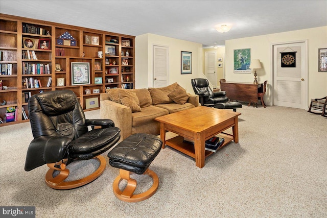 view of carpeted living area