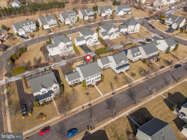 aerial view featuring a residential view