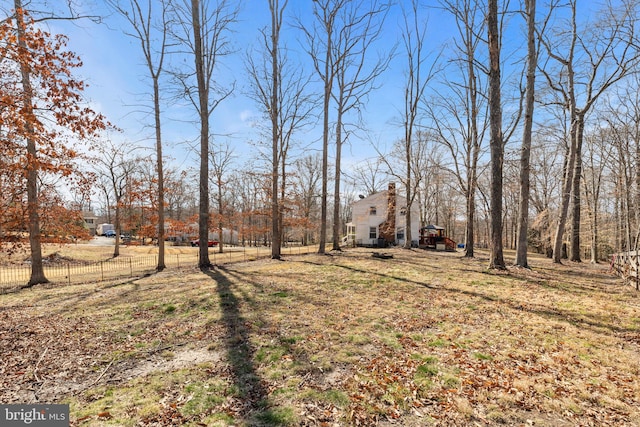 view of yard featuring fence