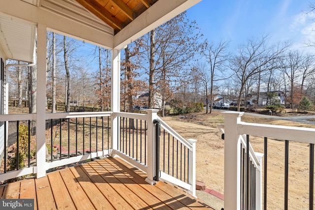 wooden deck featuring a porch