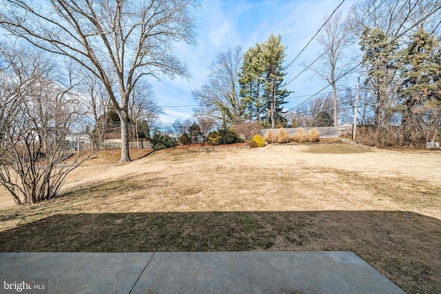 view of yard with fence