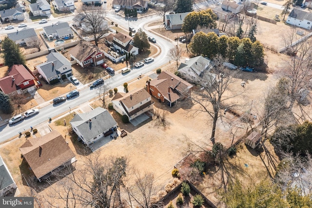 bird's eye view featuring a residential view