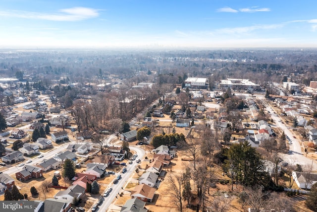 aerial view with a residential view