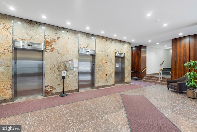 building lobby featuring stairway