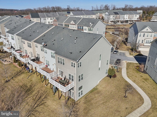 bird's eye view with a residential view
