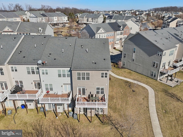 aerial view with a residential view