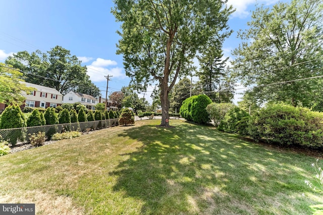 view of yard with fence