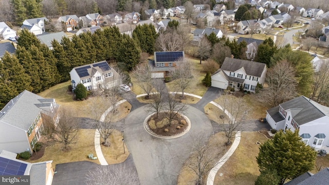 aerial view featuring a residential view