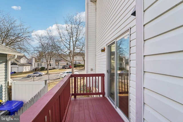 deck featuring a residential view