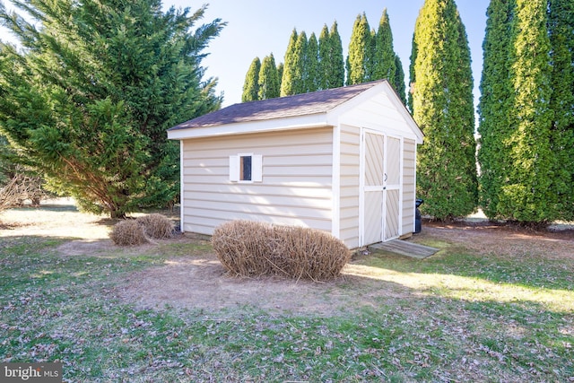 view of shed