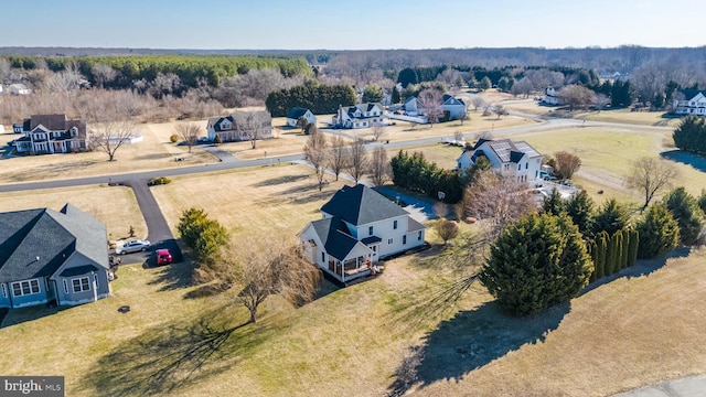 bird's eye view with a residential view