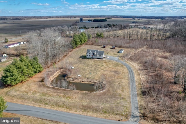 bird's eye view with a rural view