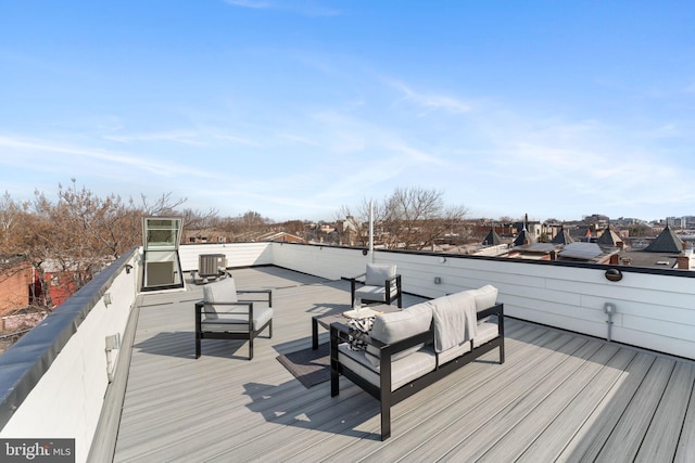 deck with an outdoor hangout area