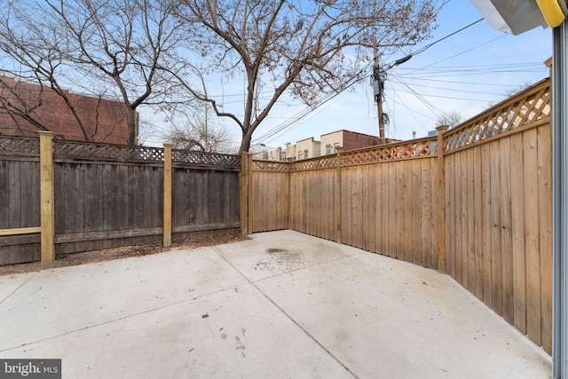 view of patio / terrace featuring a fenced backyard