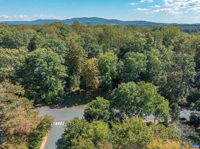 aerial view with a forest view and a mountain view