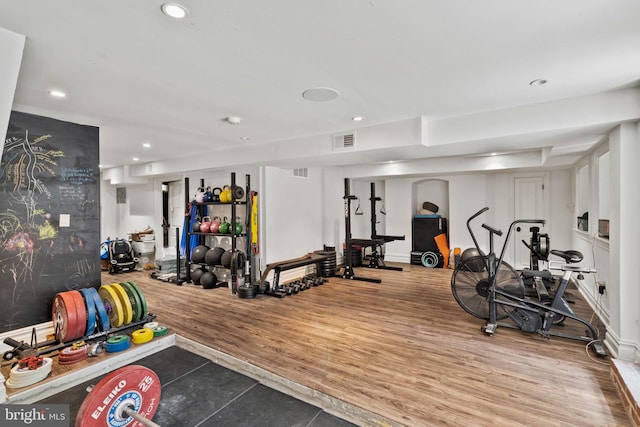 922 Clinton St, Philadelphia, PA 19107 - gym featuring recessed lighting and tile patterned floors
