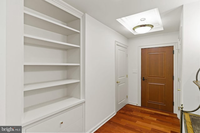 foyer with dark wood-type flooring