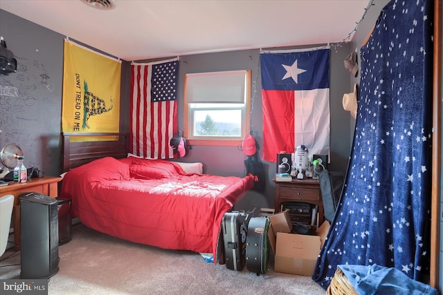 bedroom featuring carpet