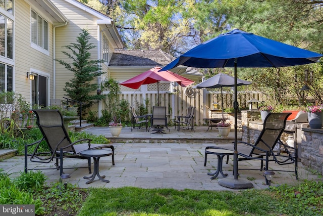 view of patio with fence
