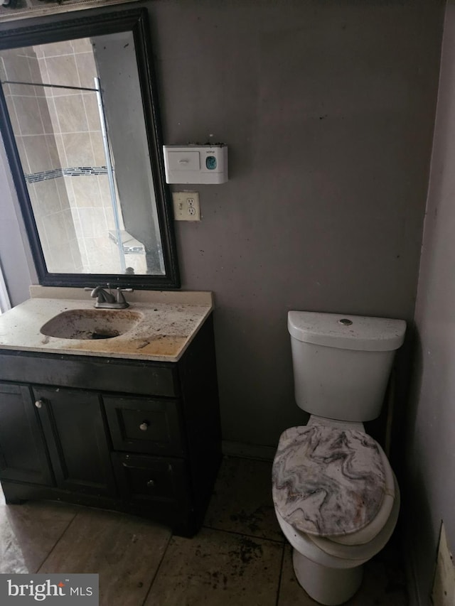 bathroom with toilet and vanity