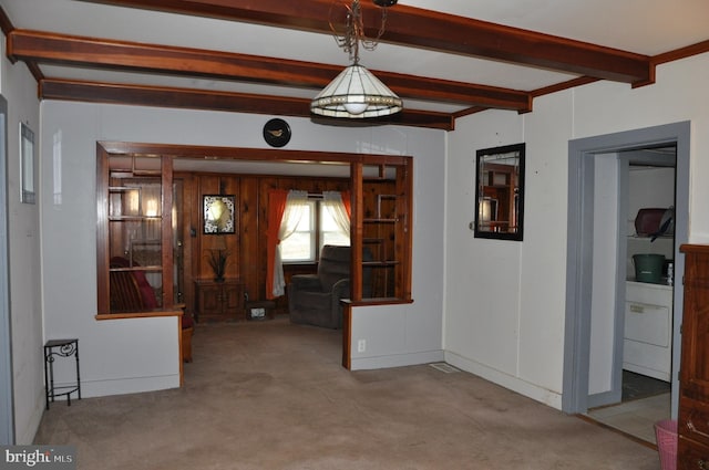 interior space with beam ceiling