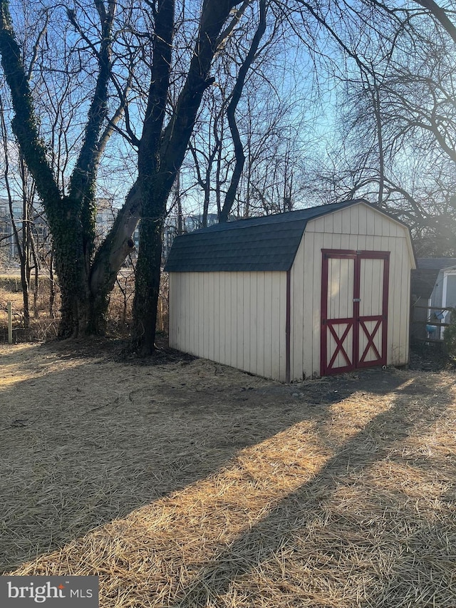 view of shed