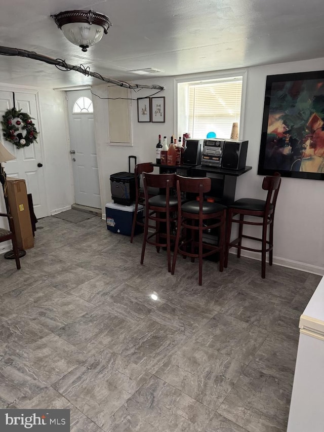 dining space featuring a toaster