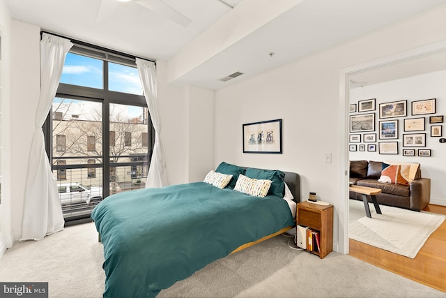 bedroom featuring visible vents