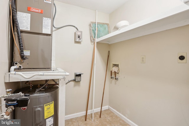 utility room with water heater