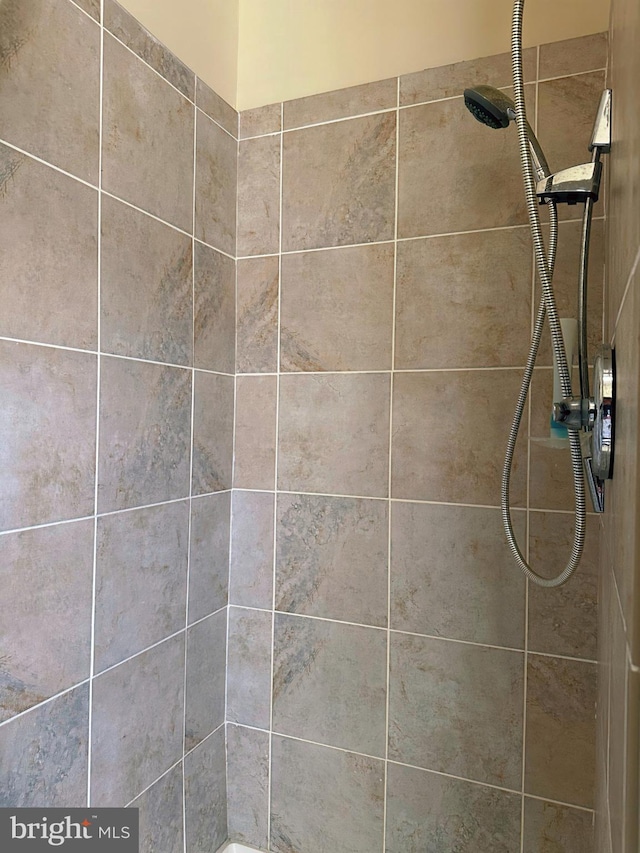 interior details featuring tiled shower