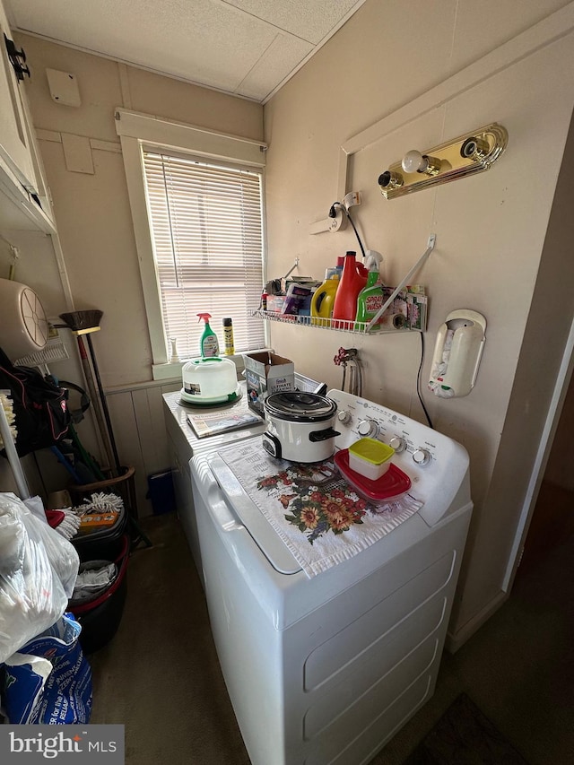 washroom with cabinet space and hookup for a washing machine