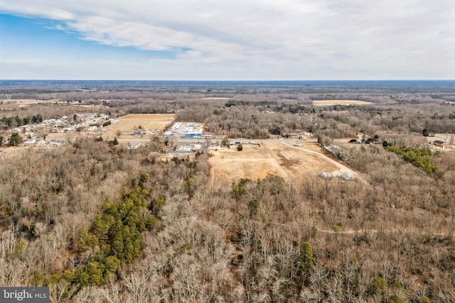 aerial view featuring a rural view