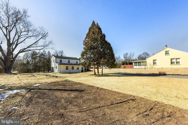 view of yard featuring fence