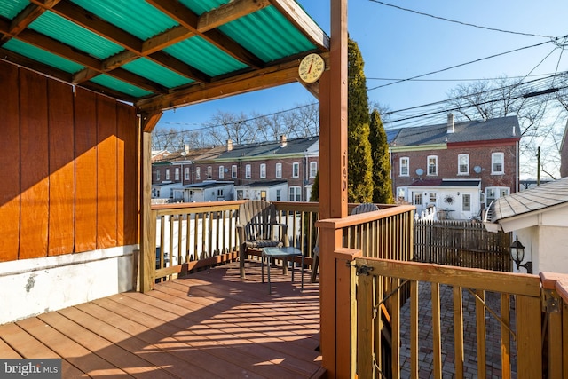 deck featuring a residential view