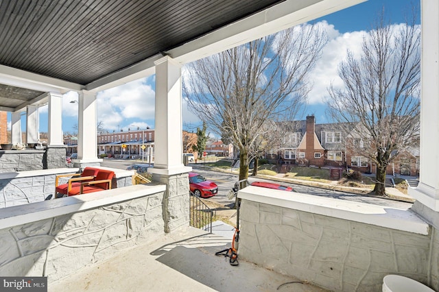 view of patio featuring a residential view