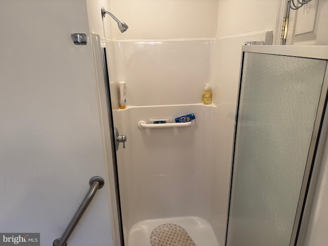 bathroom featuring a shower stall