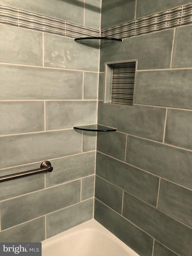 interior details featuring a shower