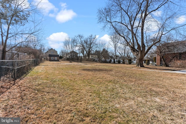 view of yard featuring fence