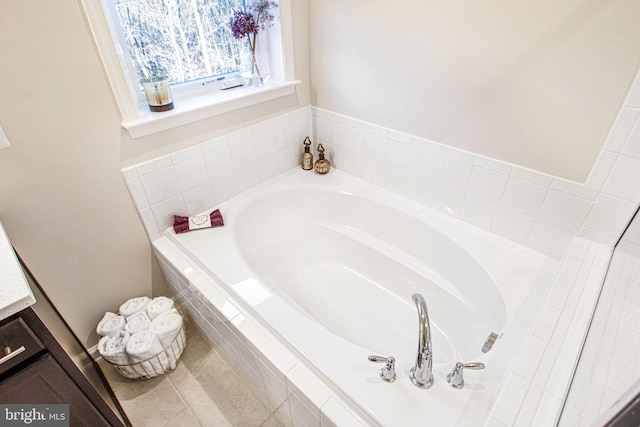 full bathroom with a garden tub