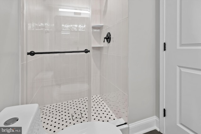 full bathroom with a shower stall