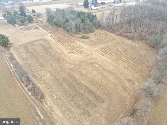 aerial view with a rural view