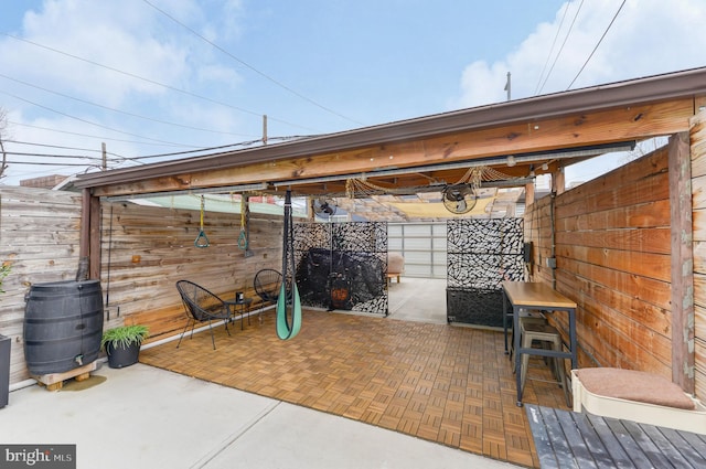 view of patio with a fenced backyard